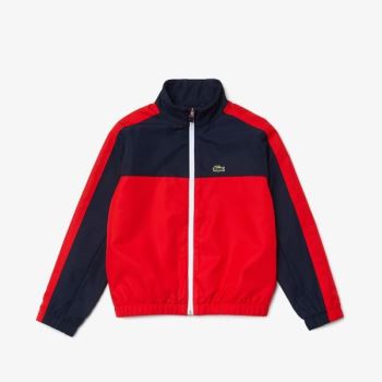 Lacoste Colorblock Lightweight Zip Jacket Dětské - Bunda Tmavě Blankyt Blankyt / Červené | CZ-rgA8B4